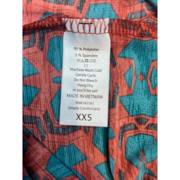 LuLaRoe Irma Women's Burgundy & Blue Long Top - Picture 5 of 7